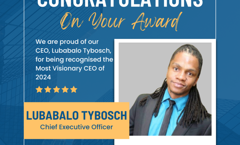 Lubabalo Tybosch Visionary CEO Of 2024 (South Africa) by CEO Monthly